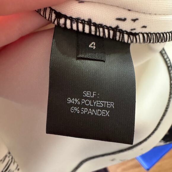 Yigal Azrouel Floral Print Scuba Shift Dress Blue and Black Size 4 - Picture 7 of 9